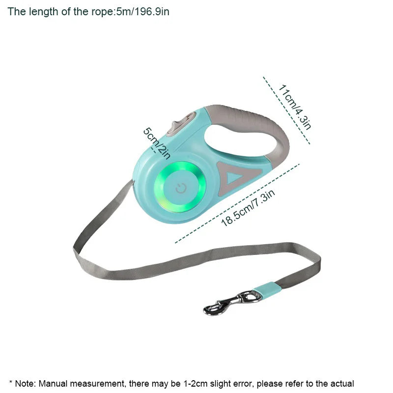 Retractable Dog Leash with flashlight