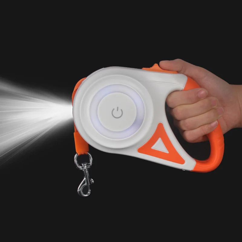 Retractable Dog Leash with flashlight